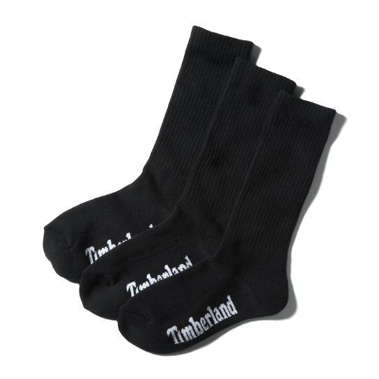 3-Pack Core Crew Socks for Women in Black | Timberland