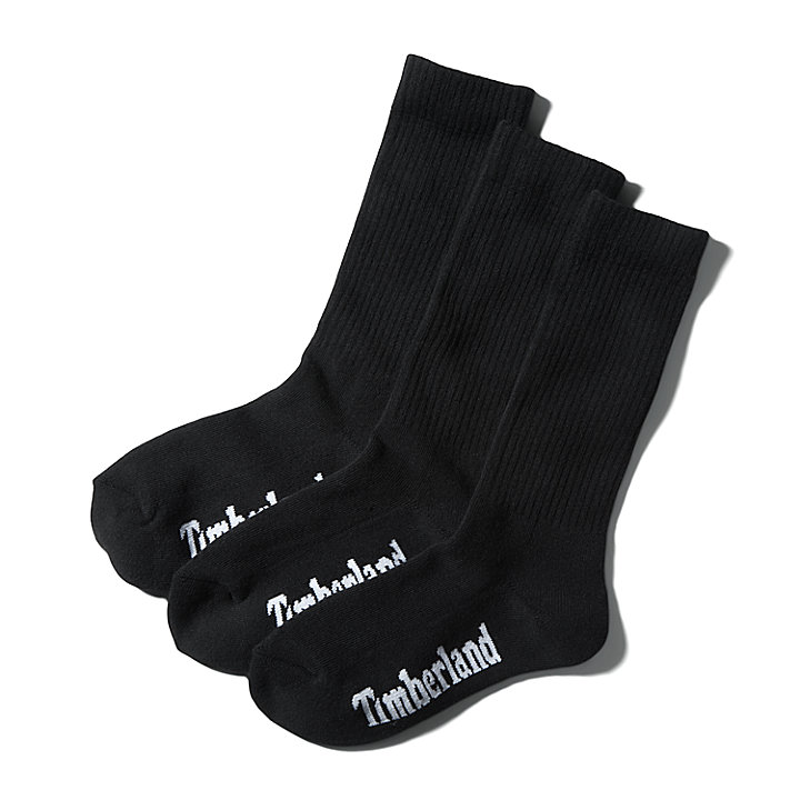 3-Pack Core Crew Socks for Women in Black