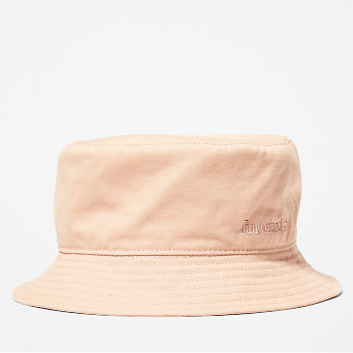 Cotton Canvas Bucket Hat voor heren in roze-