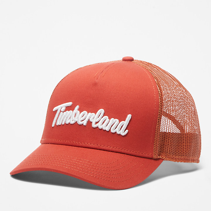 3D-Logo Trucker Hat for Men in Orange-