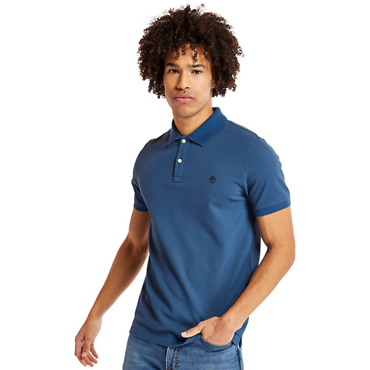 Millers River Jacquard Polo Shirt for Men in Dark Blue | Timberland