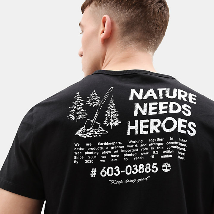 Nature Needs Heroes™ T-shirt for Men in Black | Timberland