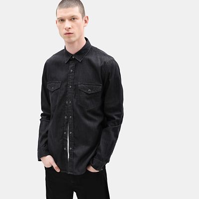 black denim shirt mens