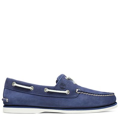 Classic 2-Eye Boat Shoe for Men in Blue 