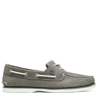 Classic 2-Eye Boat Shoe for Men in Grey 