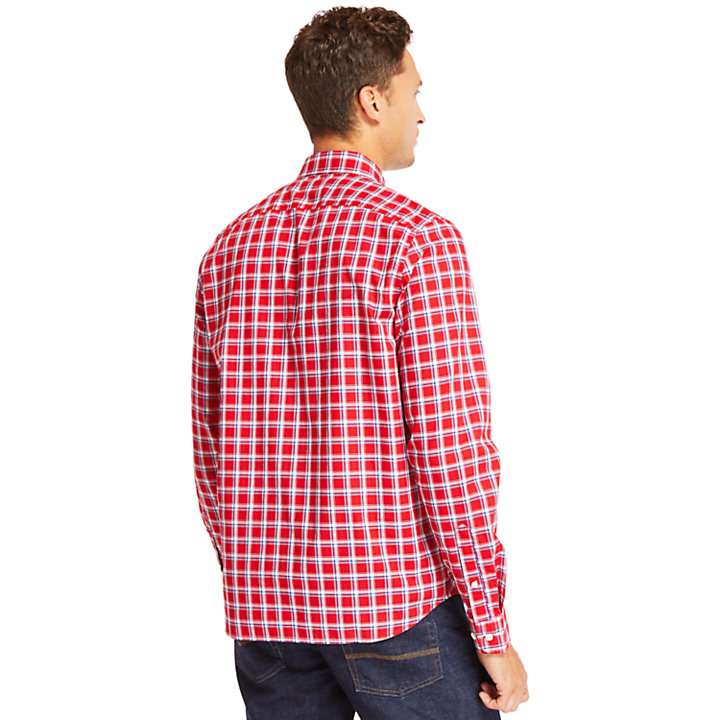 Camisa de Algodón a Cuadros Eastham River para Hombre en rojo-