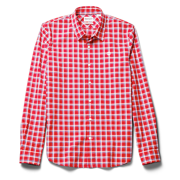 Camisa de Algodón a Cuadros Eastham River para Hombre en rojo-