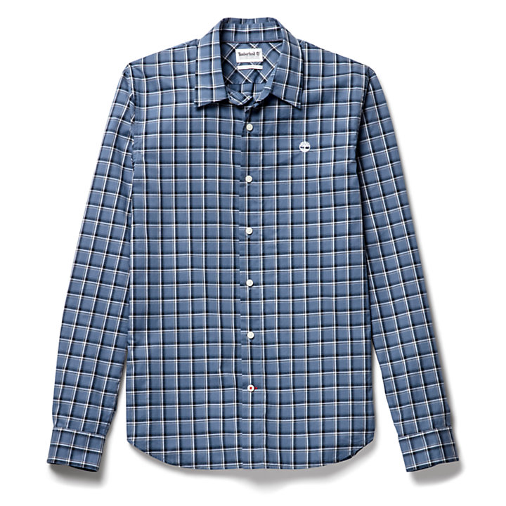 Eastham River Cotton Check Shirt for Men in Blue-