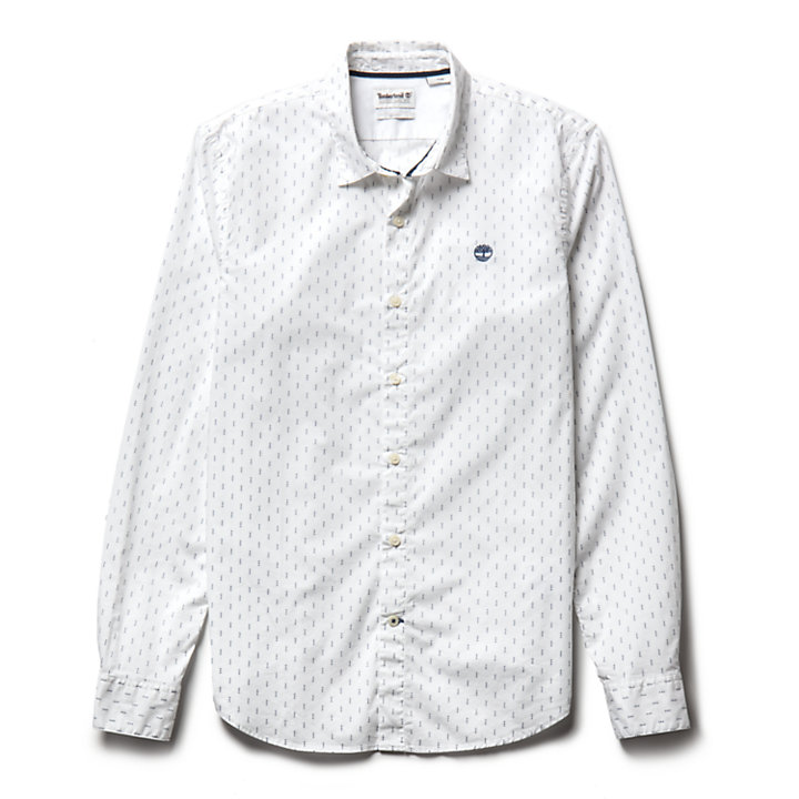 Camicia da Uomo Eastham River Leaf in bianco-