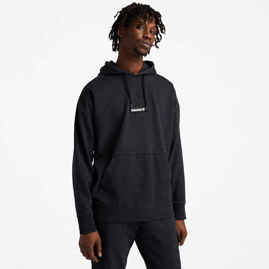 Garment-Dyed Logo Hoodie for Men in Black | Timberland