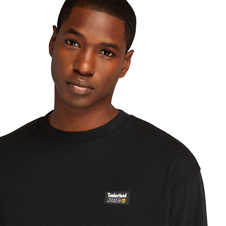 Back-Graphic LS T-Shirt for Men in Black-
