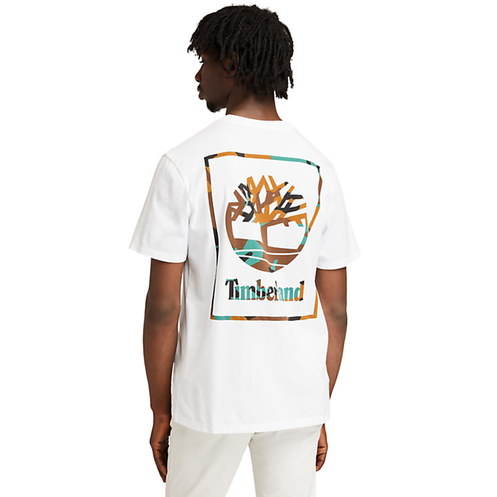 Camiseta con Logotipo con Estampado de Camuflaje para Hombre en blanco-