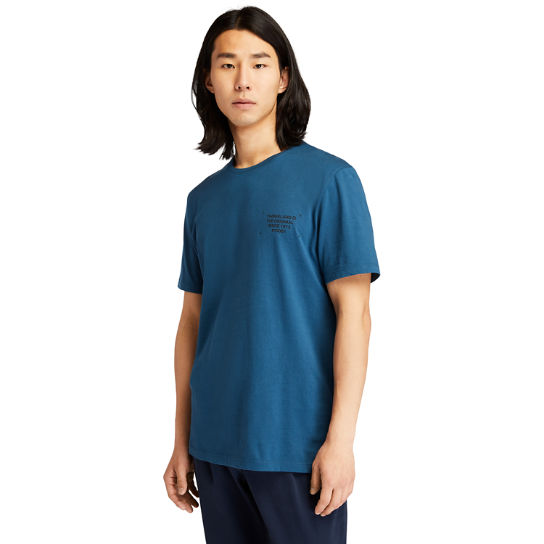 T-shirt met logo in camouflageprint voor heren in blauw | Timberland