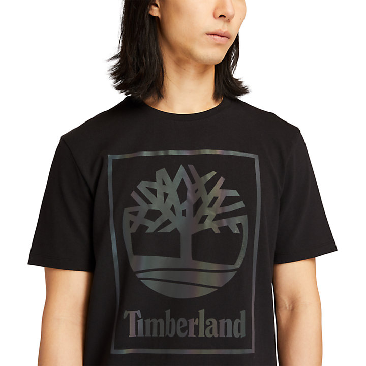 T-shirt à motif logo arbre pour homme en noir-