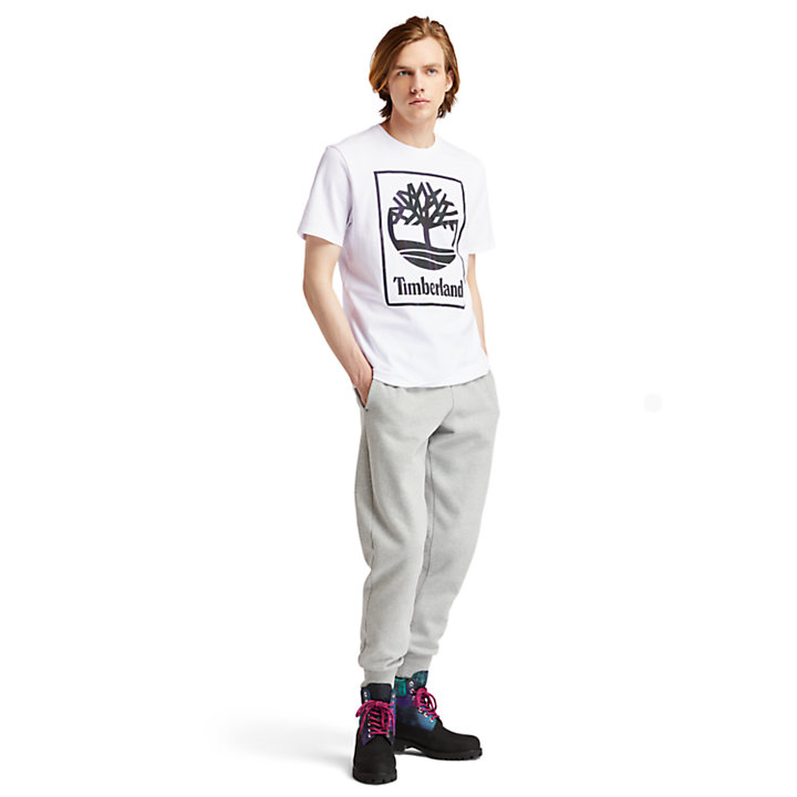 Camiseta con Logotipo Gráfico de Árbol para Hombre en blanco-