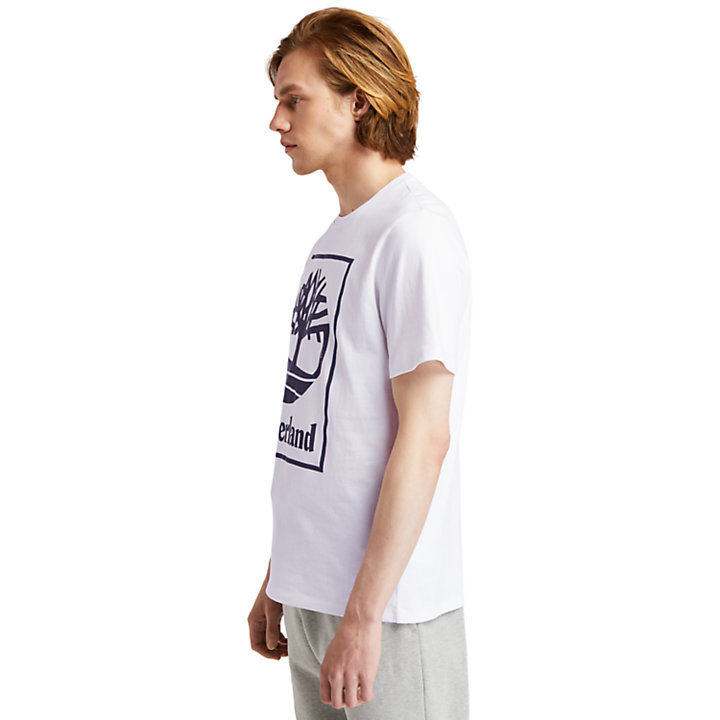 Graphic Tree-Logo T-Shirt for Men in White-