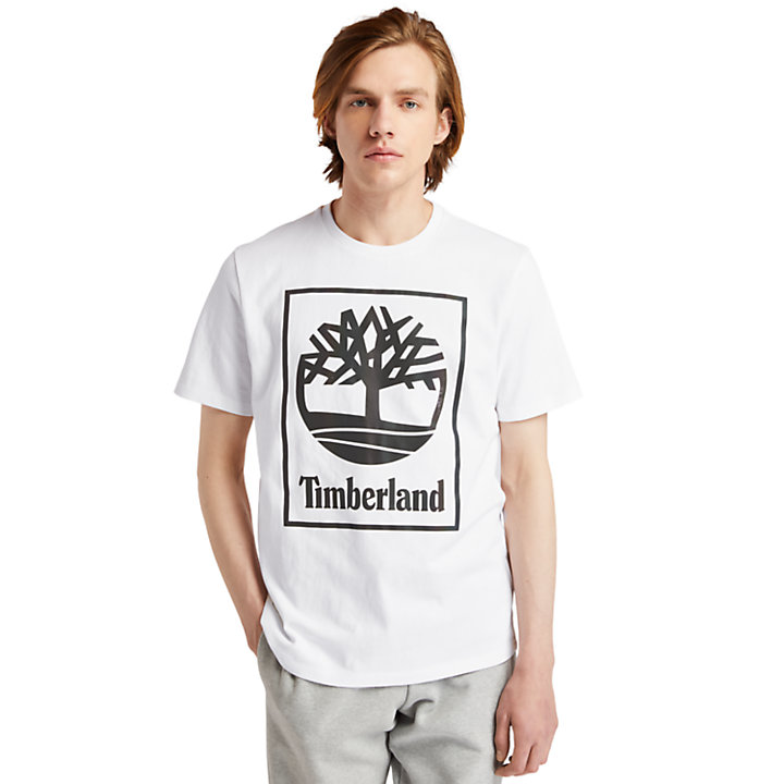 Graphic Tree-Logo T-Shirt for Men in White-