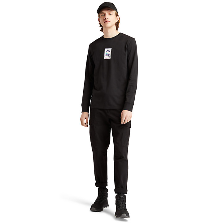 Outdoor Archive Long-sleeved Graphic T-Shirt for Men in Black-