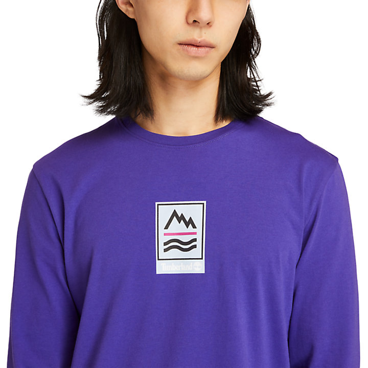 T-shirt a Maniche Lunghe da Uomo con Grafica Outdoor Archive in blu-