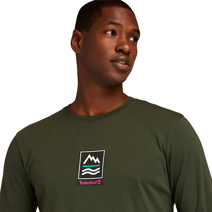 Outdoor Archive Long-sleeved Graphic T-Shirt for Men in Dark Green ...