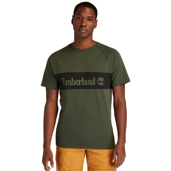 Cut-and-sew T-Shirt for Men in Dark Green | Timberland