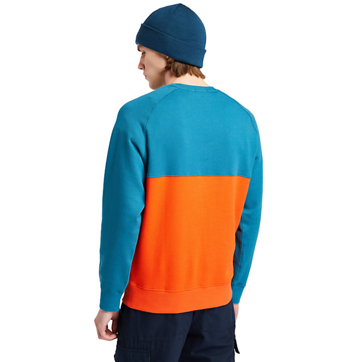 Cut-and-Sew Sweatshirt for Men in Teal-