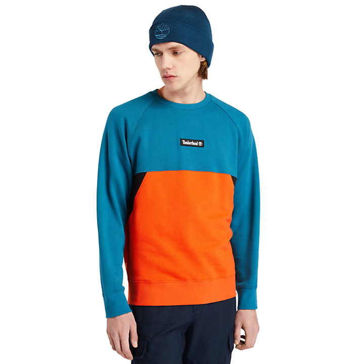 Cut-and-Sew Sweatshirt voor heren in groenblauw-