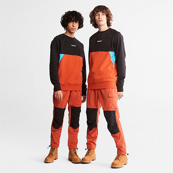 Cut-and-Sew Sweatshirt for All Gender in Orange
