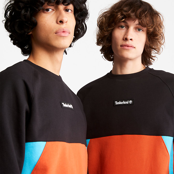 Cut-and-Sew Sweatshirt for All Gender in Orange-