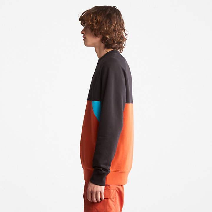 Cut-and-Sew Sweatshirt voor uniseks in oranje-