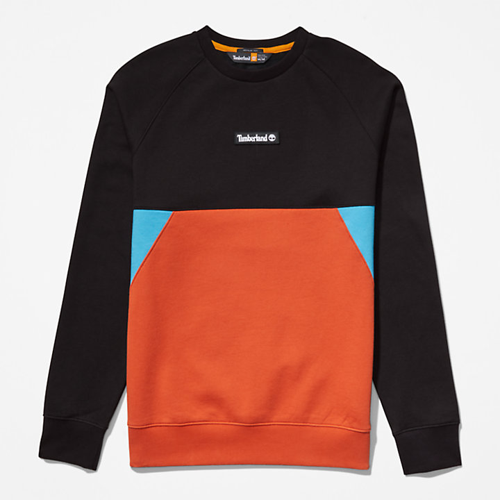 Cut-and-Sew Sweatshirt for All Gender in Orange-