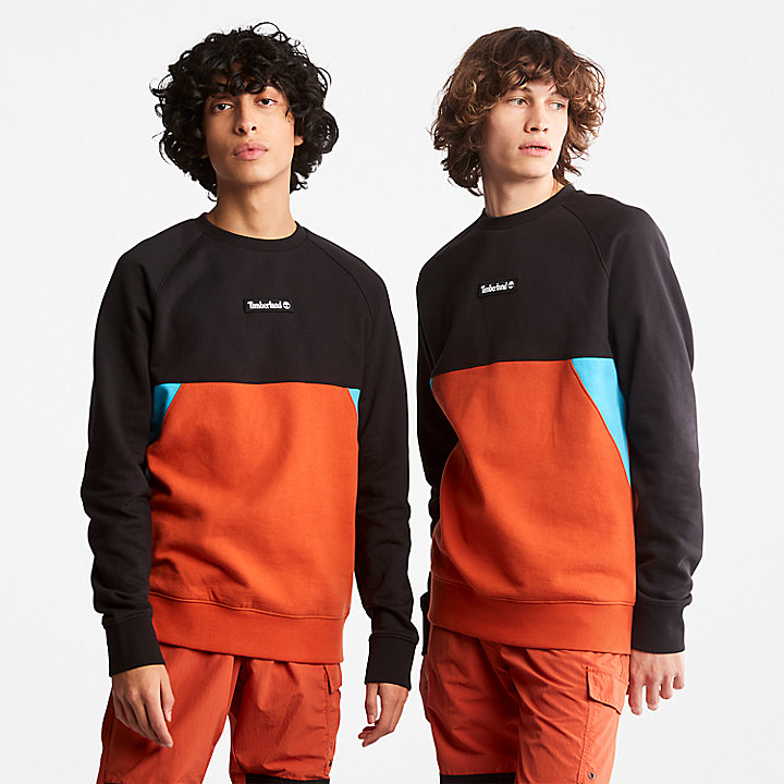 Cut-and-Sew Sweatshirt for All Gender in Orange