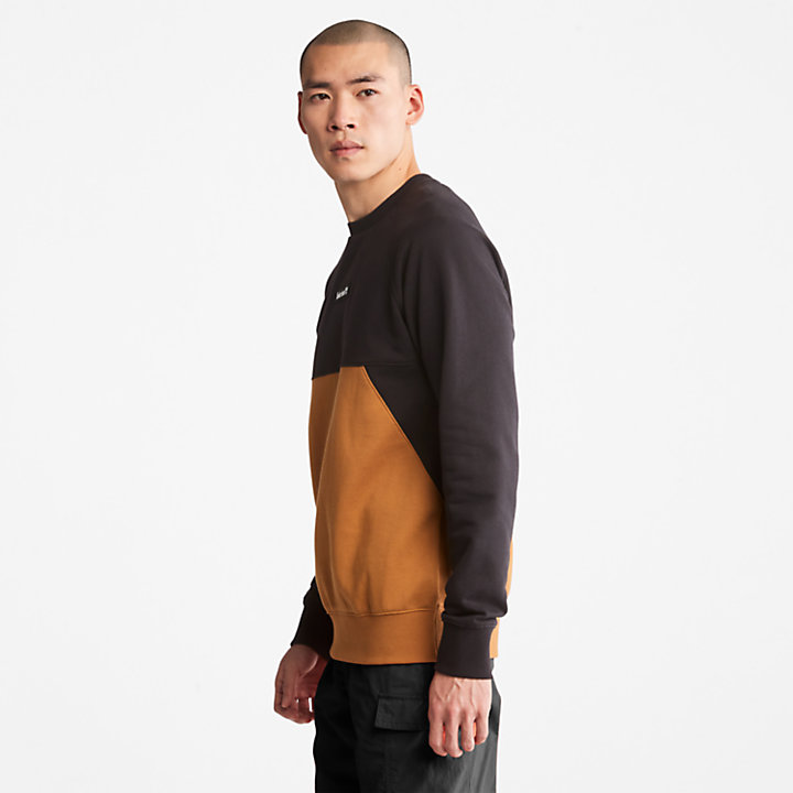 Cut-and-Sew Sweatshirt for Men in Black-