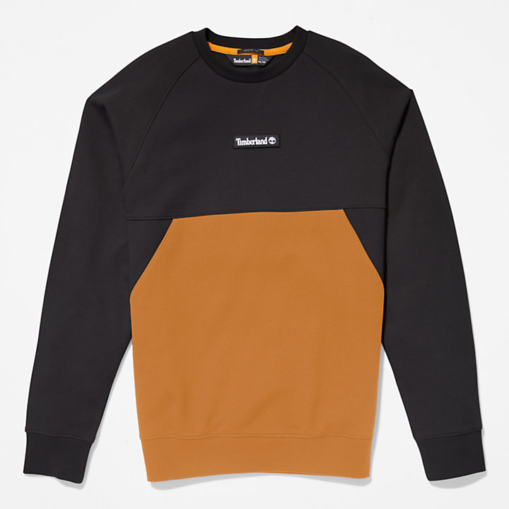 Cut-and-Sew Sweatshirt for Men in Black-