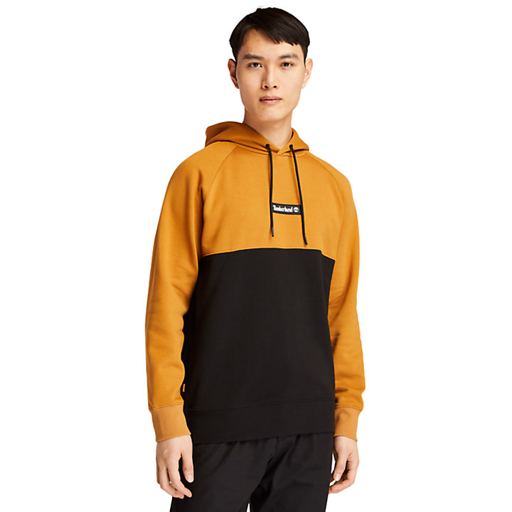 Cut-and-Sew Hoodie for Men in Yellow-