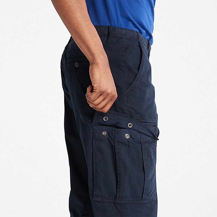 Pantalon cargo en sergé GD Core pour homme en bleu marine