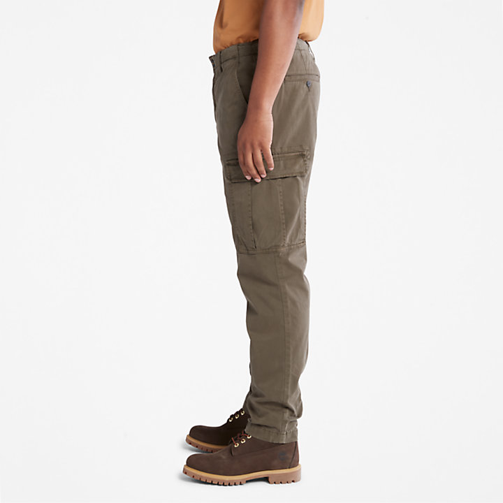 Core Twill Cargo Pants for Men in Dark Green-