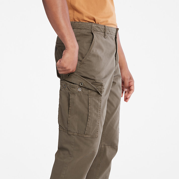 Core Twill Cargo Pants for Men in Dark Green-