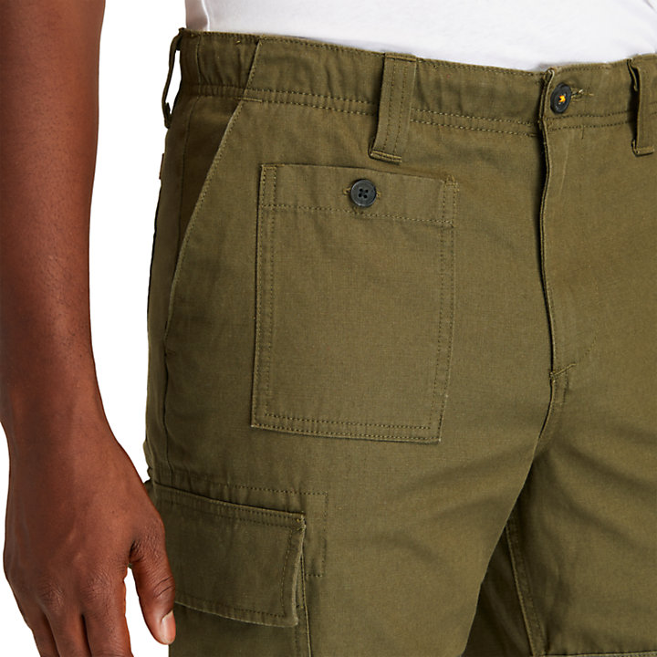 Utility Cargo Pants for Men in Dark Green-