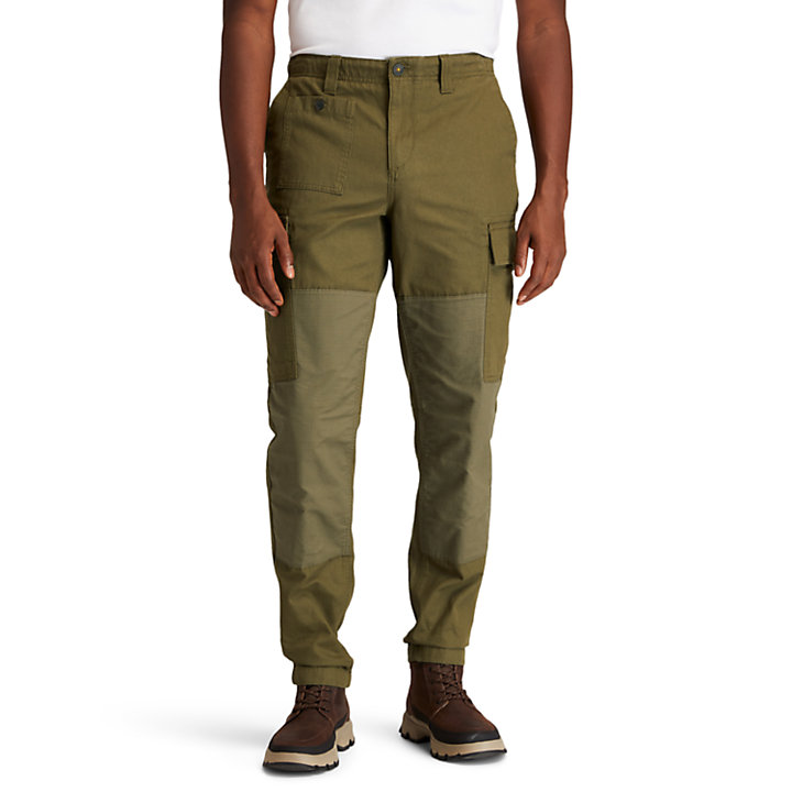 Pantalones cargo militares de hombre en verde oscuro-