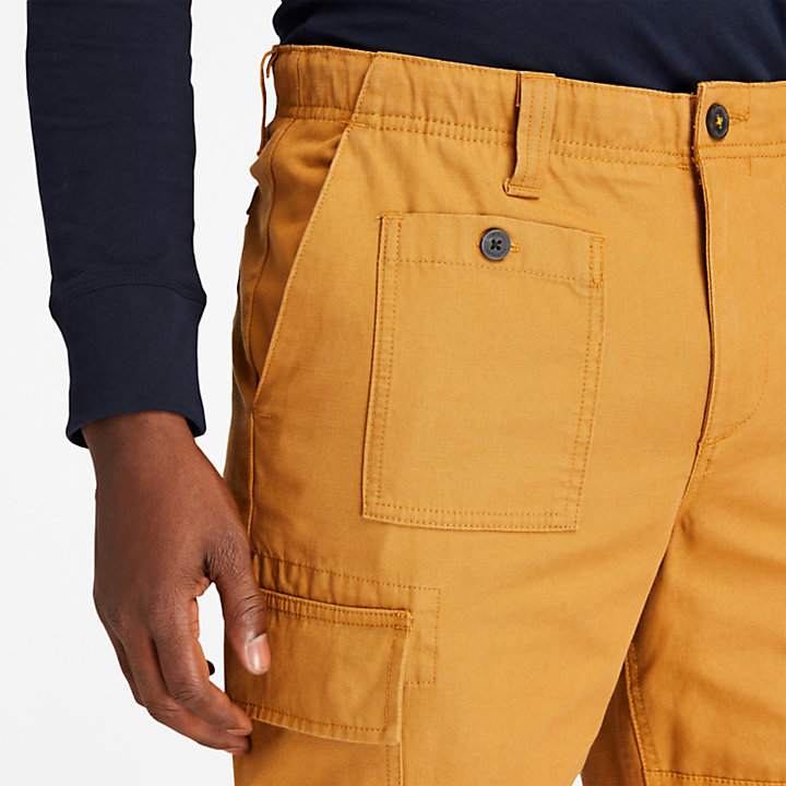 Utility Cargo Pants for Men in Yellow-