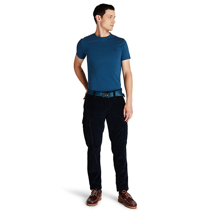 Pantalones Cargo de Pana para Hombre en azul marino-