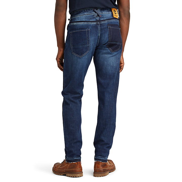 Tapered-leg Comfort Jeans for Men in Dark Blue-