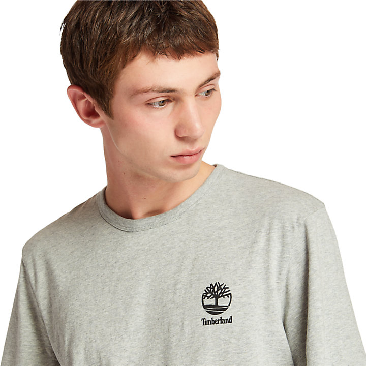 T-shirt da Uomo con Grafica Rettangolare in grigio-