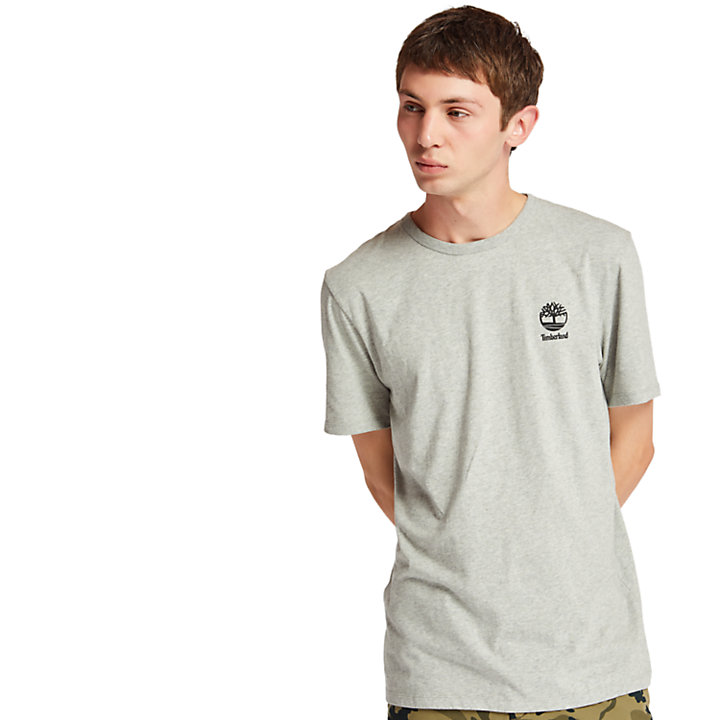 T-shirt da Uomo con Grafica Rettangolare in grigio-