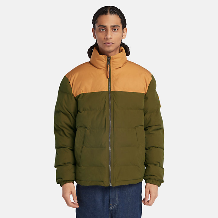 Welch Mountain Puffer Jacket for Men in Green/Yellow-