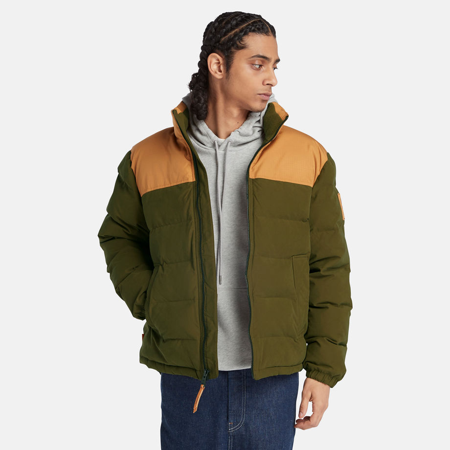Timberland Welch Mountain Puffer Jacket For Men In Green/yellow Green, Size 3XL
