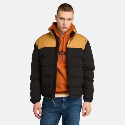 Timberland Welch Mountain Puffer Jacket For Men In Black/yellow Black