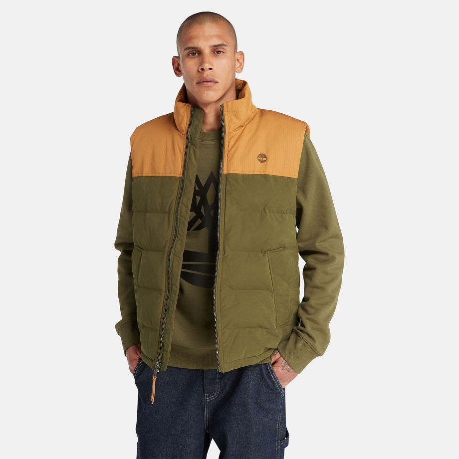 Timberland Welch Mountain Puffer Vest For Men In Green Green