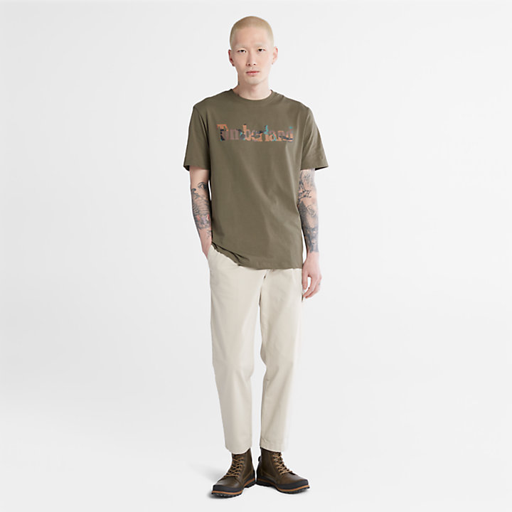 Outdoor Heritage Camo-Logo T-Shirt for Men in Dark Green-